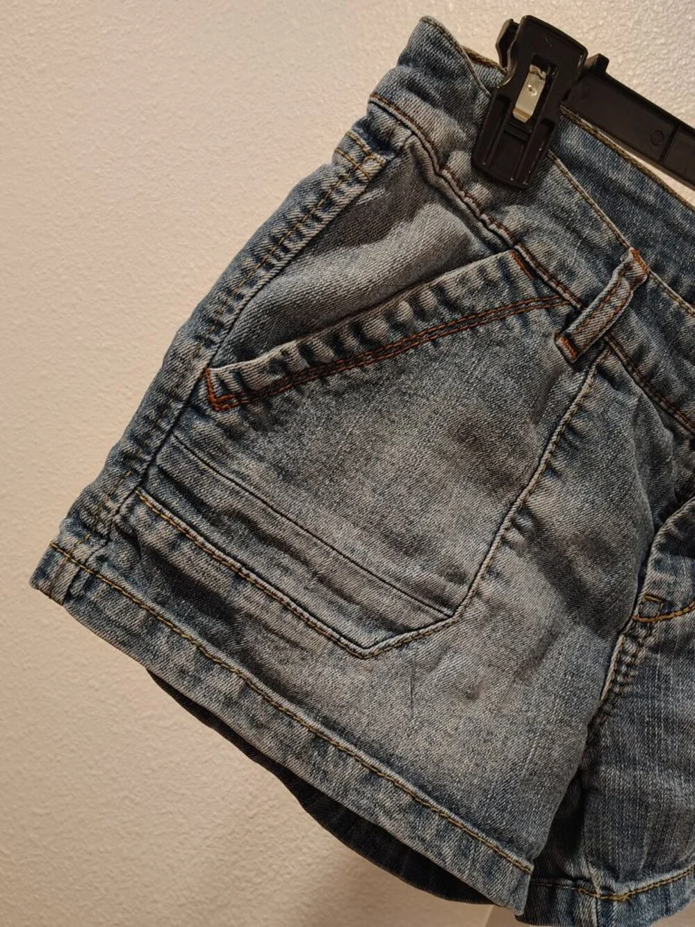 Unionbay Junior's Jean Denim Shorts Size 9 Stretch Patch Style Pockets Blue
